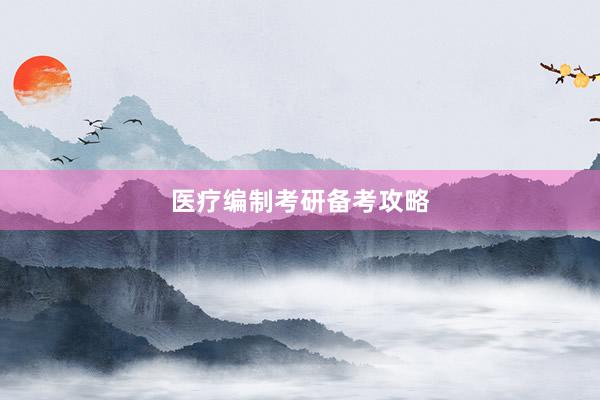 医疗编制考研备考攻略